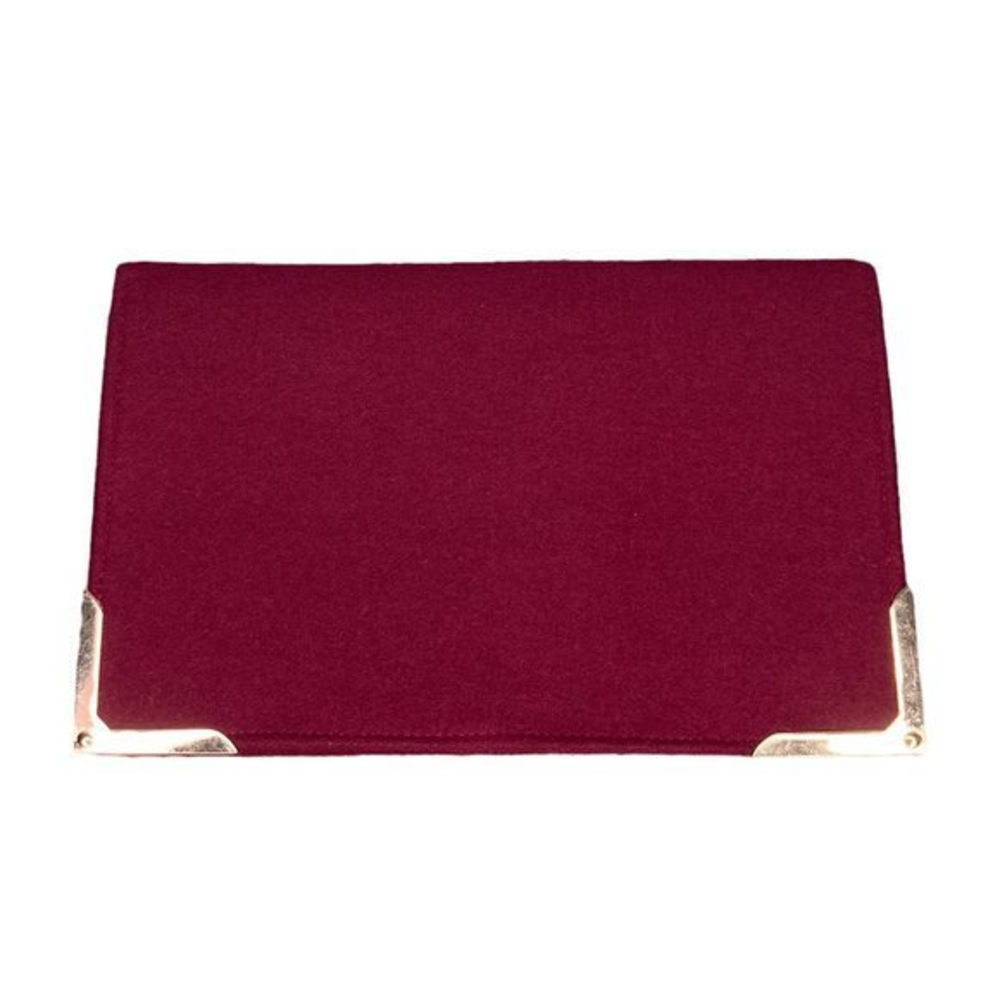 New Anthropologie Shiraleah Chicago Wine Gold‎ Felted Envelope Olympia Clutch